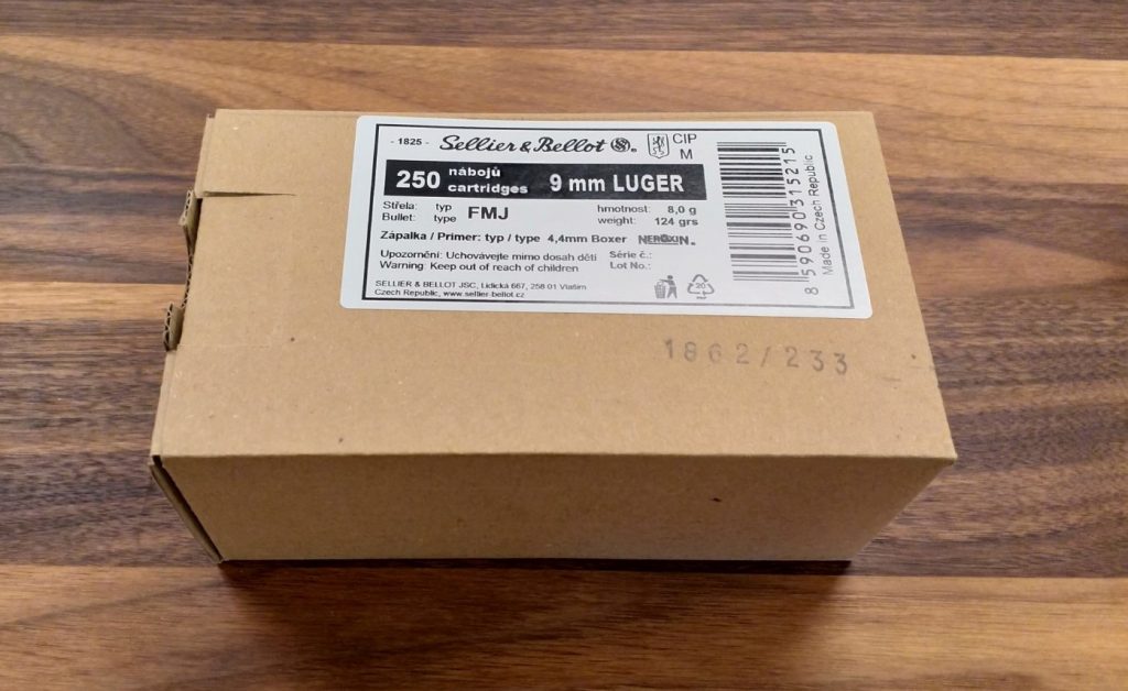 JSHD Waffenladen – Ihr Waffengeschäft für Jagd und Sport- Waffen in Heidelberg » Sellier & Bellot 9mm Luger Vollmantel Schüttpackung